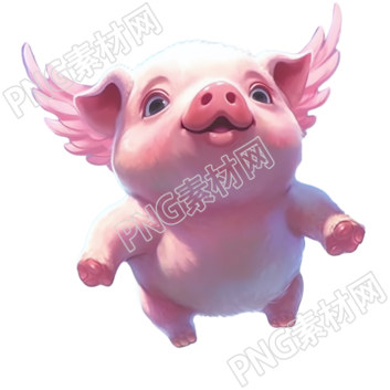 可愛大眼睛豬動態(tài)插畫素材