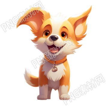 卡通柯基犬PNG素材商业设计插画