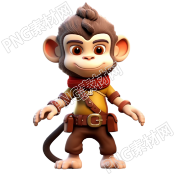 卡通猴子PNG图形素材