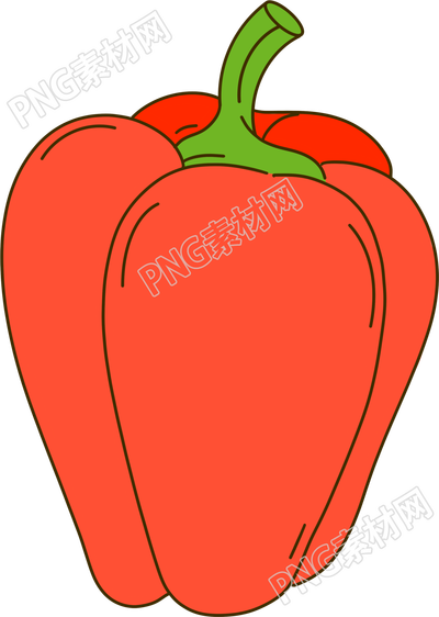 红色菜椒营养美味的蔬菜插画