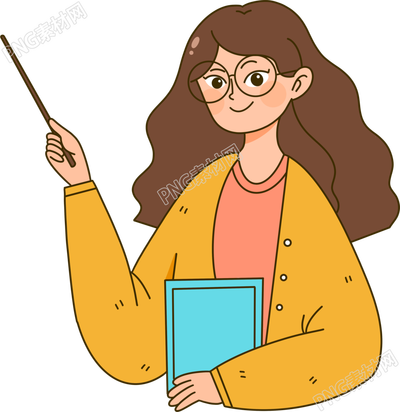 可爱的女老师正在教学手绘插画
