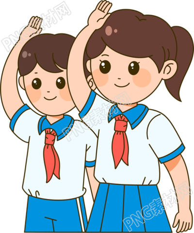积极向上的少先队员手绘PNG插画