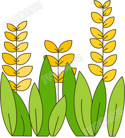 童趣风手绘麦子粮食透明背景插画