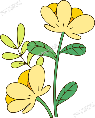 漂亮的小黄花茁壮成长商用插图