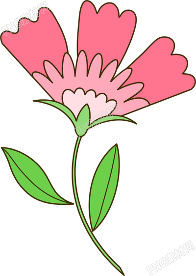 漂亮的粉色花儿童绘画插画