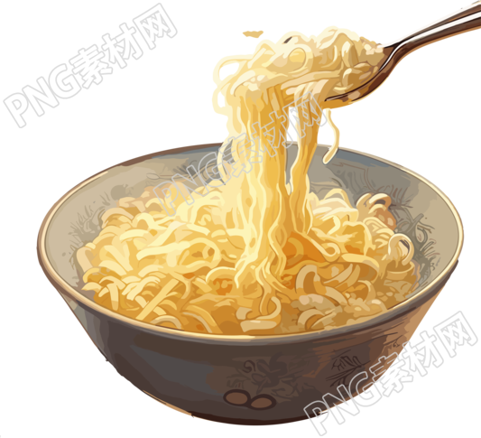 清水面条插画设计元素
