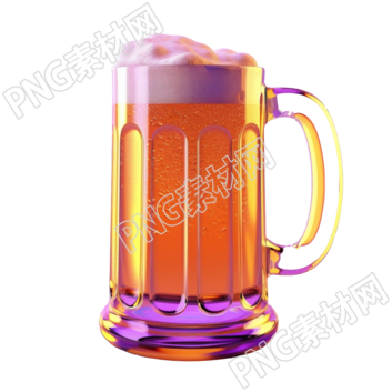 中国朋克风格啤酒杯3D模型素材