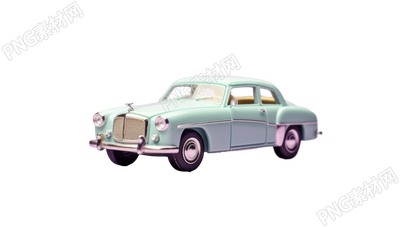 绿色和白色汽车3D模型插画