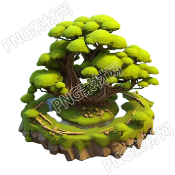 树冠茂盛的大树商用插画