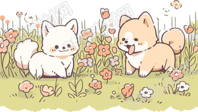 伸舌头的黄色可爱小狗插画素材