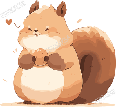 卡通风胖松鼠插画素材