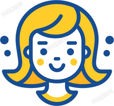 黄头发女孩可爱头像简单图形元素