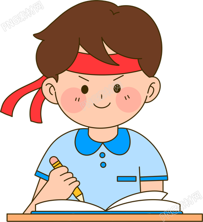 勤奋学习的男生手绘插图