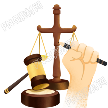 手拿铅笔实木法槌天平国家宪法日宣传插画
