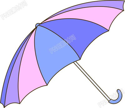 可商用粉紫色雨伞PNG插画