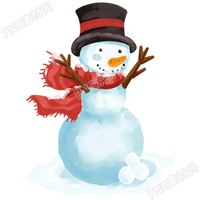 小雪时节搞怪的雪人手绘插画