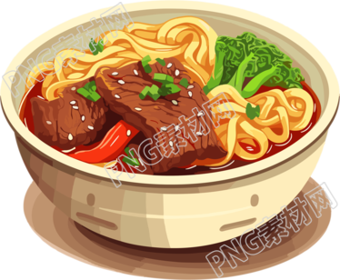 香喷喷的牛肉面冬季美食插画