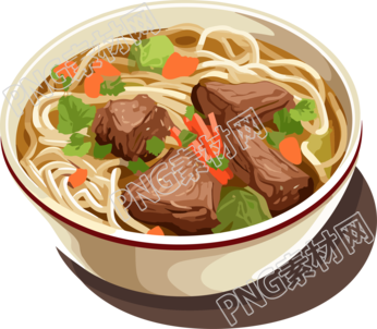 冬季美食牛肉面矢量素材