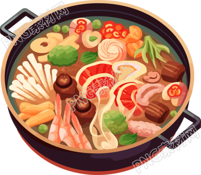 温暖海鲜汤冬季美食素材