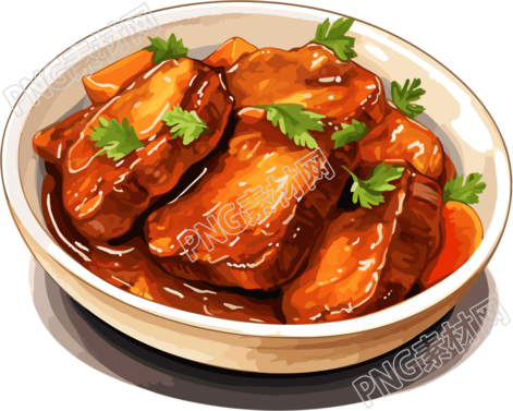 冬日晚餐红烧肉创意设计素材