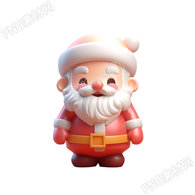 可爱明亮的圣诞老人3D图标商用素材