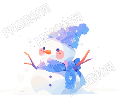 可商用小雪人圣诞插画