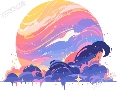 鲜明的外星行星商用插画