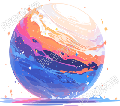 2D极简商业插画亮眼的外星行星插图