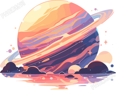 2D简约外星行星商业插画