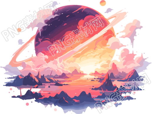 2D创意设计外星球插画