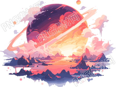 2D创意设计外星球插画