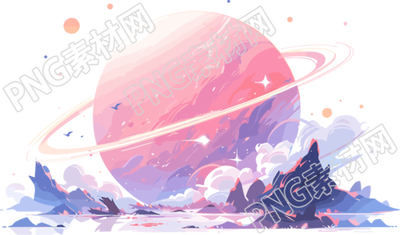 2D简约插画明亮的外星球素材