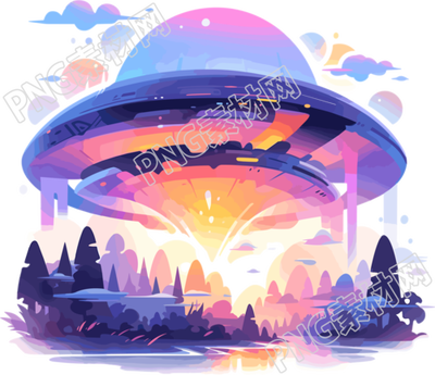 创意商业插画设计太空飞船素材