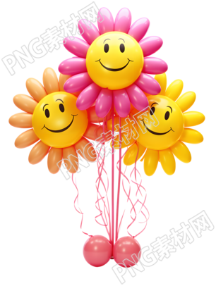 气球花鲜艳色彩的插画素材