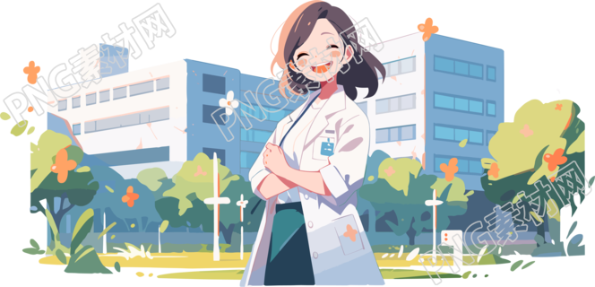 医学主题设计女医生微笑插图