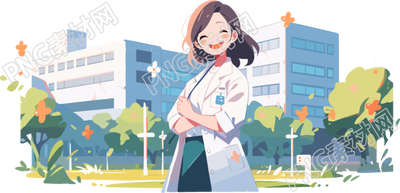 醫(yī)學(xué)主題設(shè)計女醫(yī)生微笑插圖