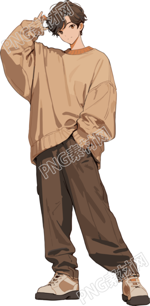簡約風(fēng)格冬季穿搭男生插畫設(shè)計元素