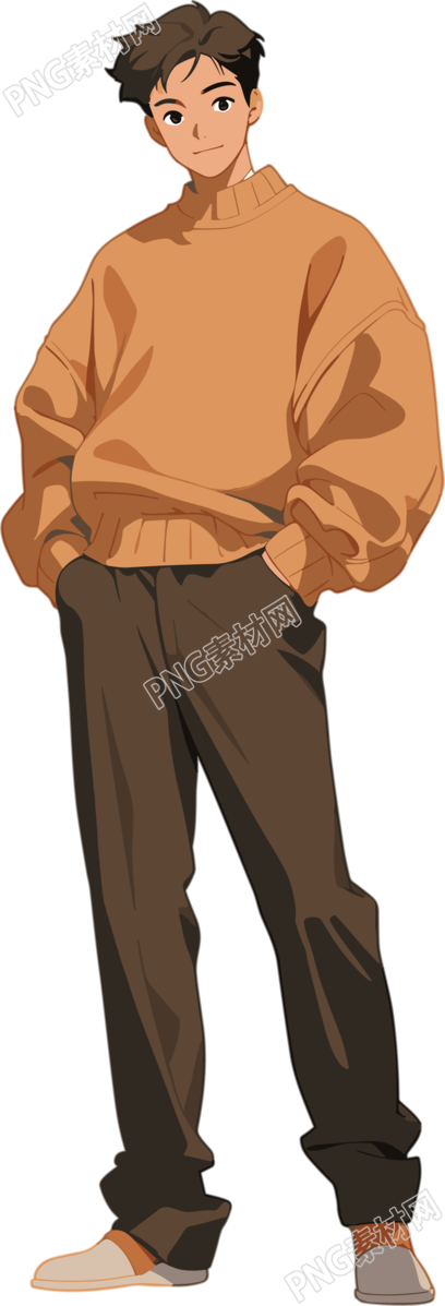 炫酷男生卡通风格插画设计元素