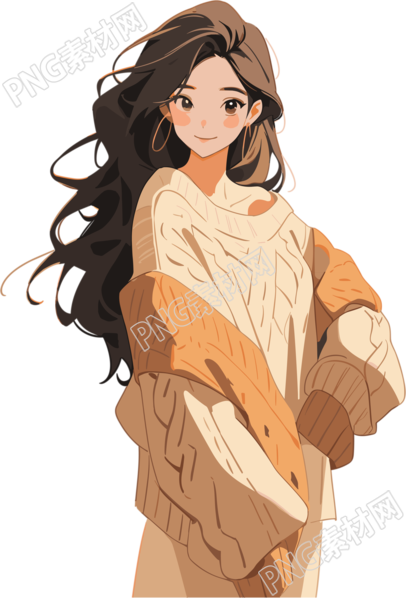 简约女生中式插画设计