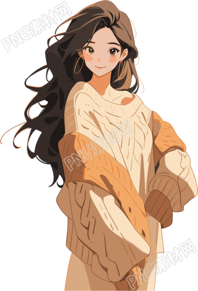 簡約女生中式插畫設(shè)計