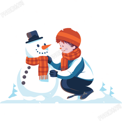 可商用堆雪人的小學(xué)生素材