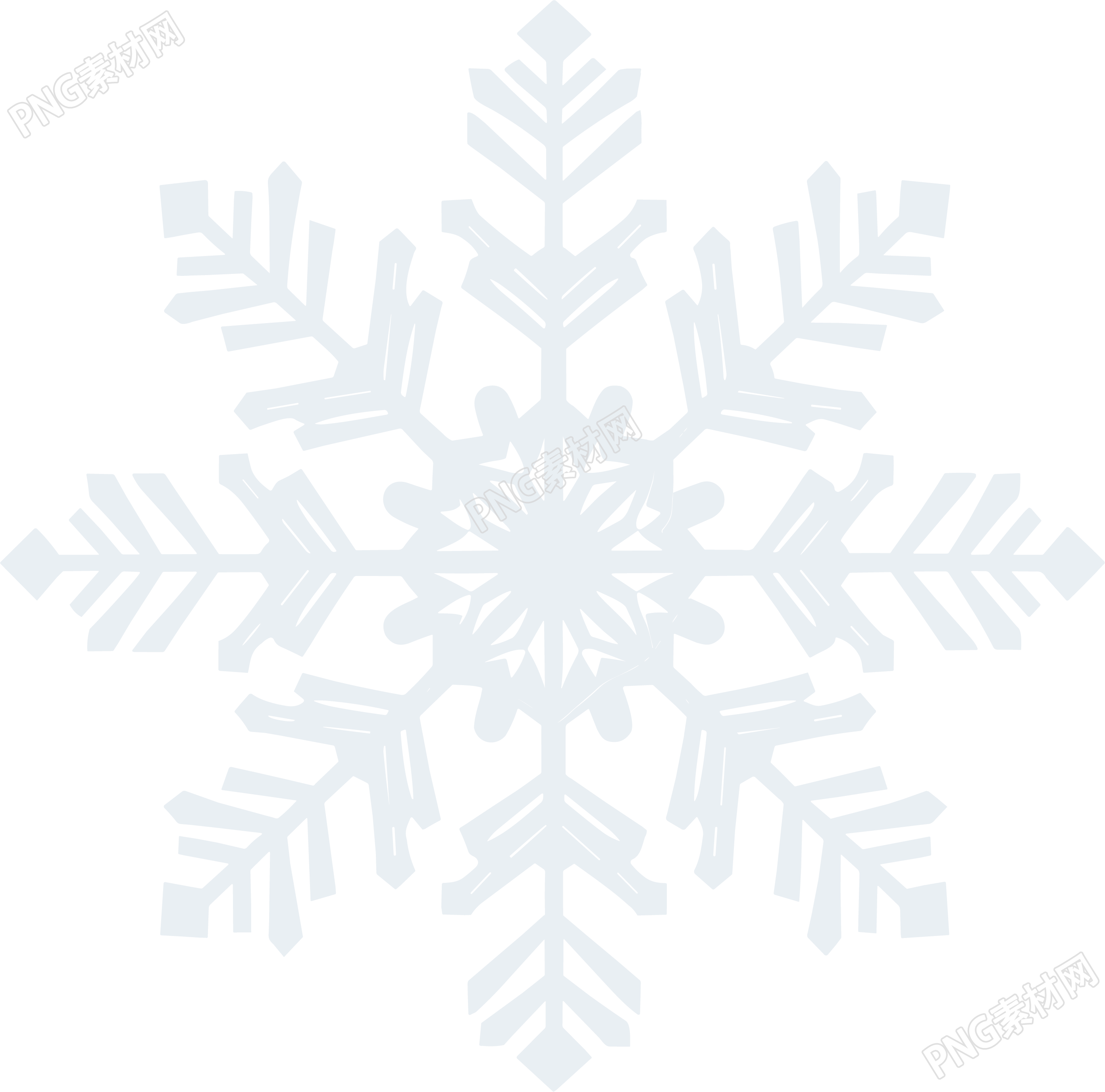 透明背景白色雪花素材