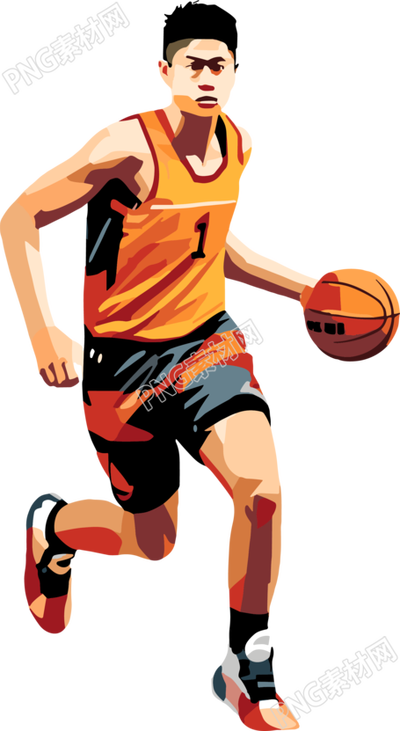 亞洲籃球運動員透明背景插圖