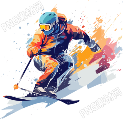 商业用途滑雪运动员插画设计