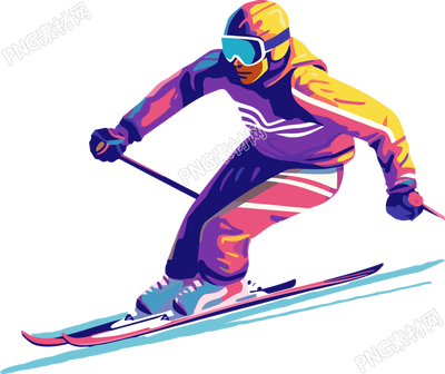 冬季高山滑雪運動員插圖