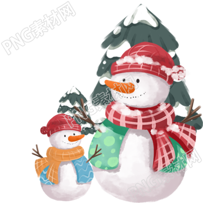 冬季親子雪人冬令營宣傳插畫