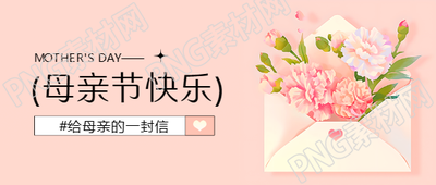 母亲节康乃馨信封微信公众号首图
