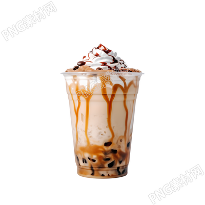 美味飲品焦糖奶昔PNG插畫