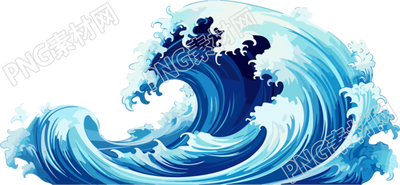 藍(lán)色海浪創(chuàng)意設(shè)計(jì)插畫