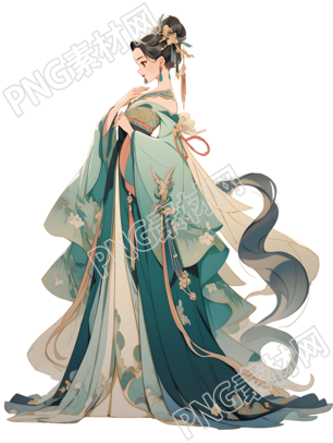 古風(fēng)美女華麗漢服插畫